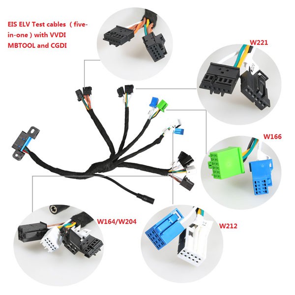 Benz EIS ELV Test cables 5-in-1 Works Together with VVDI MB TOOL Key Tool Plus