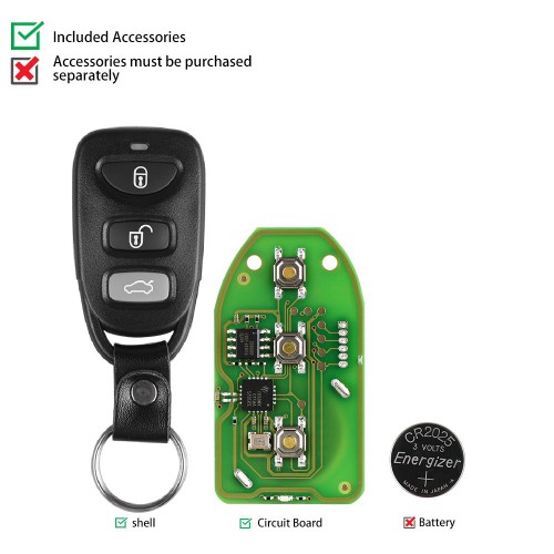 Xhorse XKHY01EN Wire Universal Remote Key for Hyundai Type 3+1 Buttons 5pcs/lot