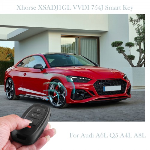 [2024 New Version] Xhorse VVDI Audi BCM2 2013-2019 754J Smart Key XSADJ1GL 315/433/868MHz works with VVDI Audi BCM2 Adapter in Stock