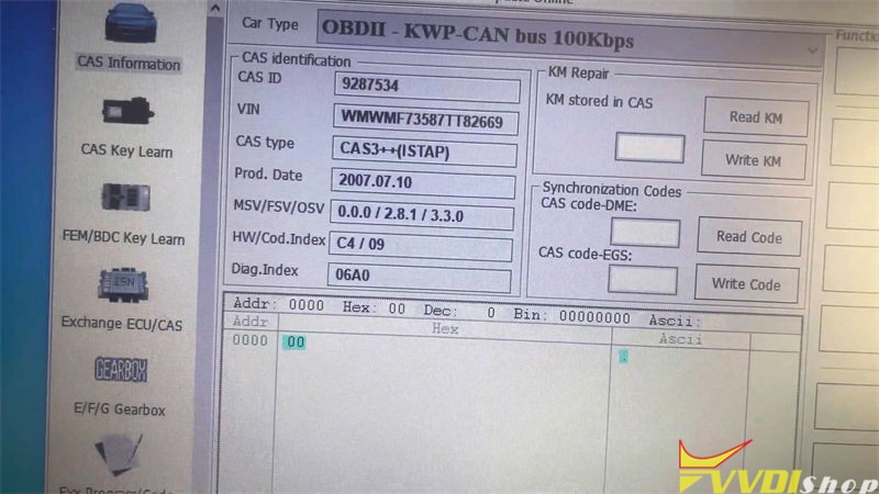 Xhorse VVDI BIMTool Pro Write BMW CAS3++ (ISTAP) ISN 1