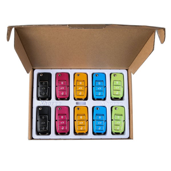 10pcs XHORSE VVDI2 Volkswagen B5 Special Remote Key 3 Buttons(Black, Red, Yellow, Blue and Green)