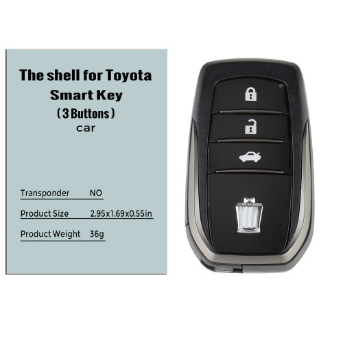 Toyota XM Smart Key Shell 1689 3 Buttons for Crown 5pcst/lot for Xhorse VVDI