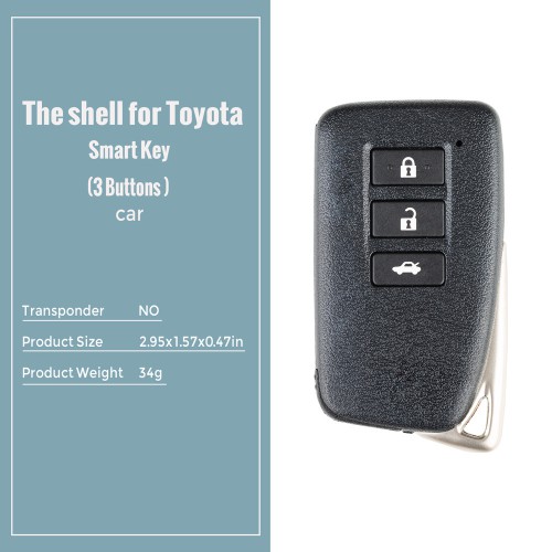 Toyota XM Smart Key Shell 1590 3 Buttons for Lexus 5pcs/lot for Xhorse VVDI