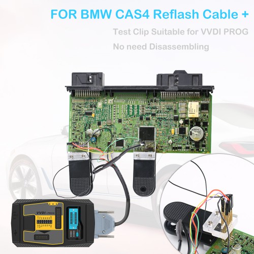 BMW CAS4 Data Reading Socket Clip Adapter + Reflash Cable for VVDI PROG Programmer No Remove Components