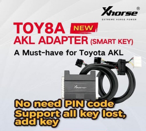 2023 New Xhorse XD8ASKGL Toyota 8A AKL Adapter for 2017-2022 All Keys Lost with VVDI Key Tool Plus Bypass PIN