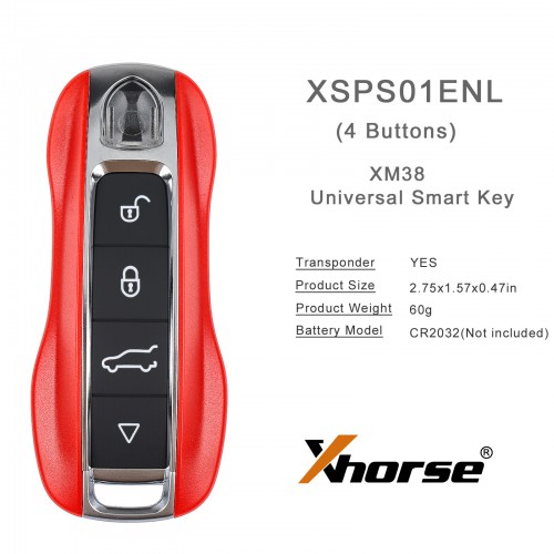 XHORSE XSPS01EN Porsche Style XM38 Universal Smart Key 5Pcs/Lot