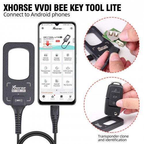 2024 Xhorse VVDI Bee Key Tool Lite + Gift 6pcs XKB501EN Wired Remotes