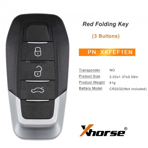 Xhorse XKFEF1EN 3 Buttons Universal Wired Remote Key 5Pcs/Lot