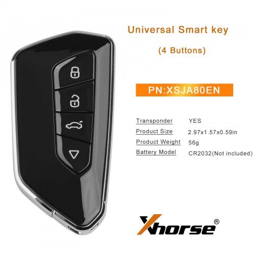 Xhorse XSGA80EN 4-Button Universal XM38 Smart Remote Key