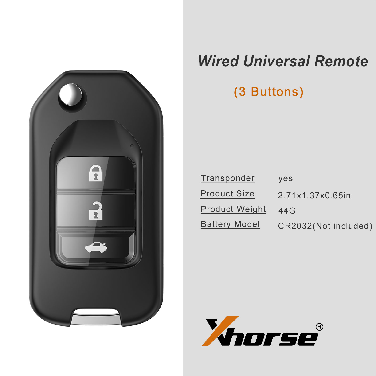 XHORSE Honda Style Wired Universal Remote Key XKHO00EN