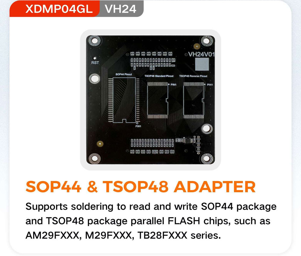 Xhorse XDMPO4GL VH24 SOP44 & TSOP48 for Multi Prog Programmer