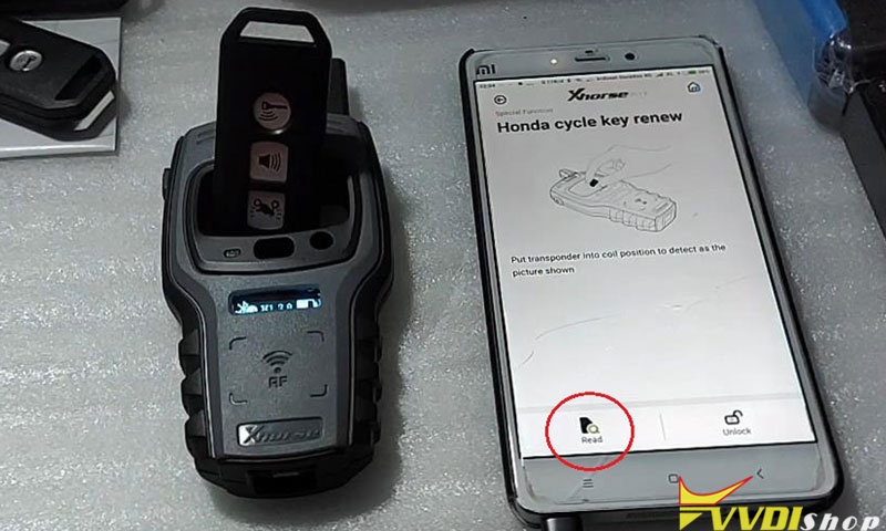 Renew Unlock Honda Cycle Key Via Vvdi Mini Key Tool (3)