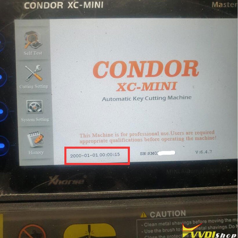 Xhorse Condor XC-Mini Date Reset 2