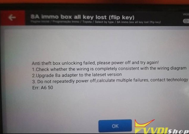 How to Check Xhorse Toyota 8A AKL Adapter if Immo Box Failed 1