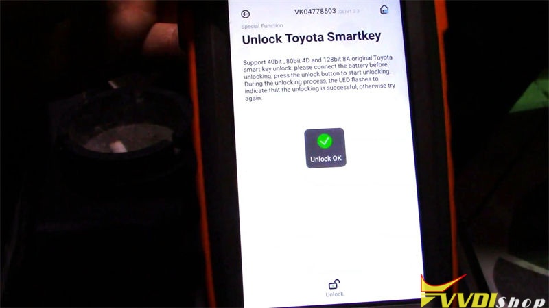 Unlock Toyota Smart Key with Key Tool max 5