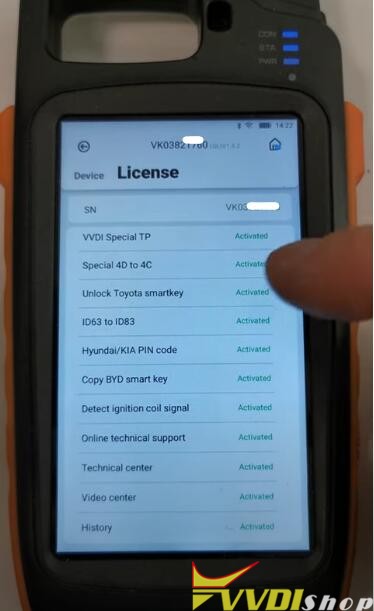 Check Xhorse VVDI Key Tool Max License Status 4