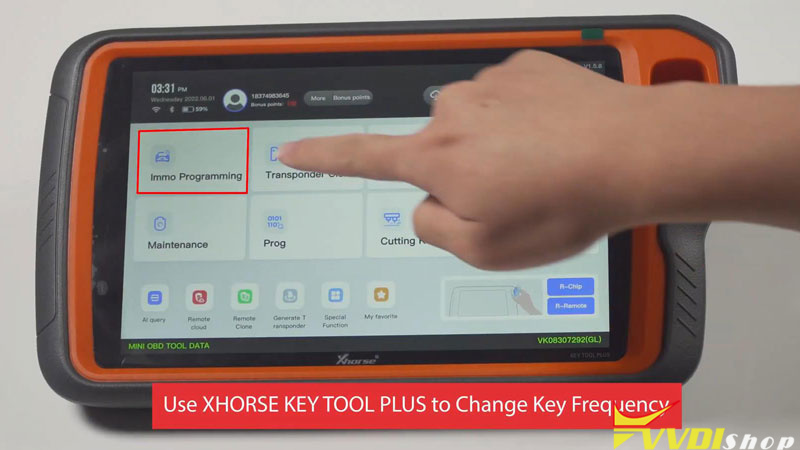 Change VVDI BE Key Frequency with VVDI Key Tool Plus 1