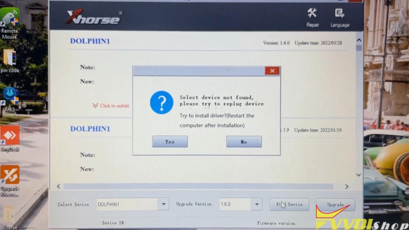 Fix Xhorse Dolphin XP005 Device Not Found on Win10 1