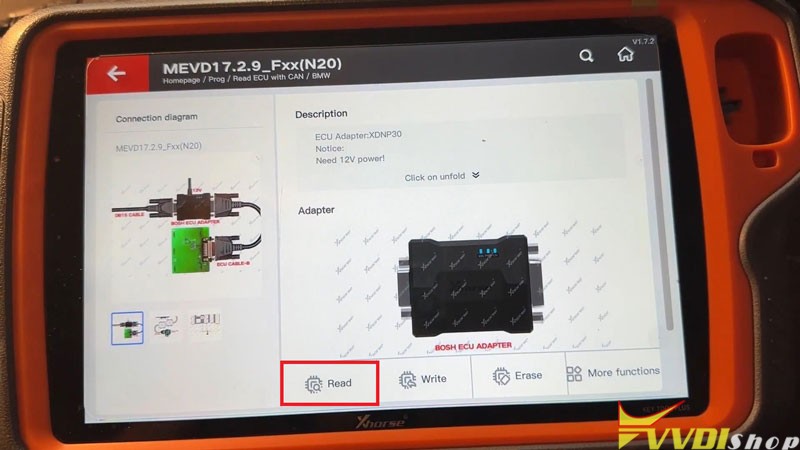 VVDI Key Tool Plus Read BMW F series MEVD17.2.9 ISN with N20 Adapter 4