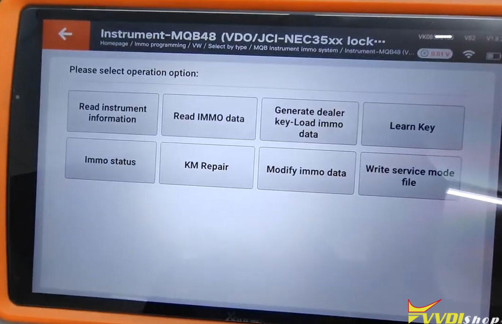 VVDI Key Tool Plus Read VAG MQB NEC35XX Immo data 3